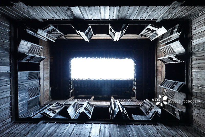 安徽省黄山市徽州区呈坎村徽派民居街景：燕翼堂图片素材