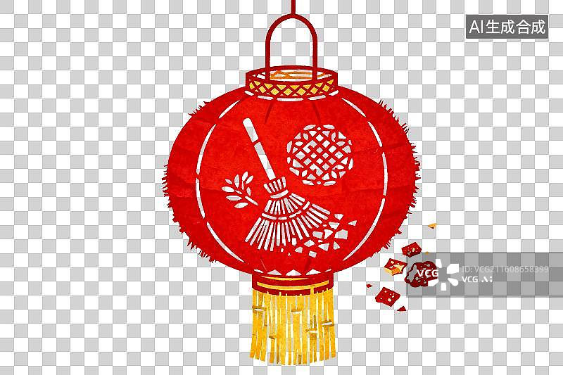 【AI数字艺术】红色灯笼装饰图案细节展示图片素材
