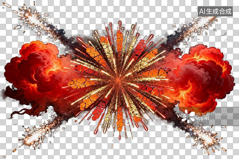 【AI数字艺术】绚烂烟花绽放夜空璀璨夺目图片素材