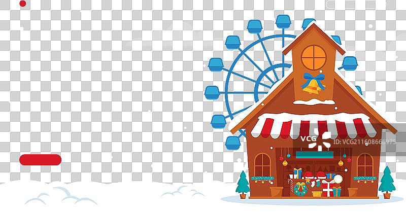 圣诞集市的扁平化登陆页面模板图片素材