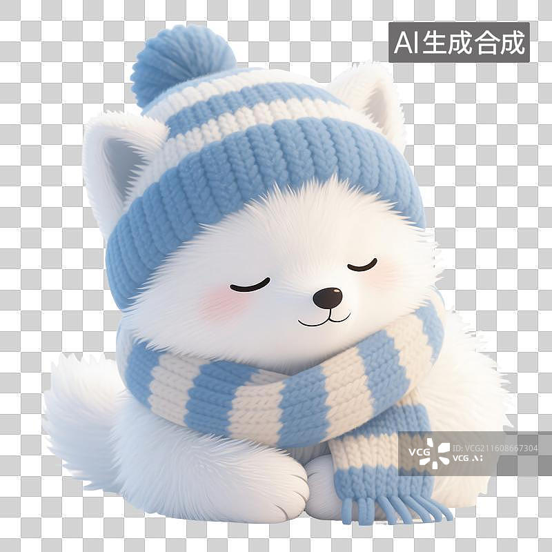 【AI数字艺术】冬日小暖狐图片素材