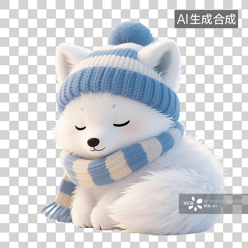 【AI数字艺术】冬日小暖狐图片素材
