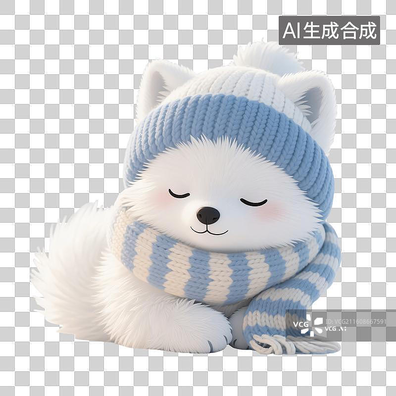 【AI数字艺术】冬日小暖狐图片素材