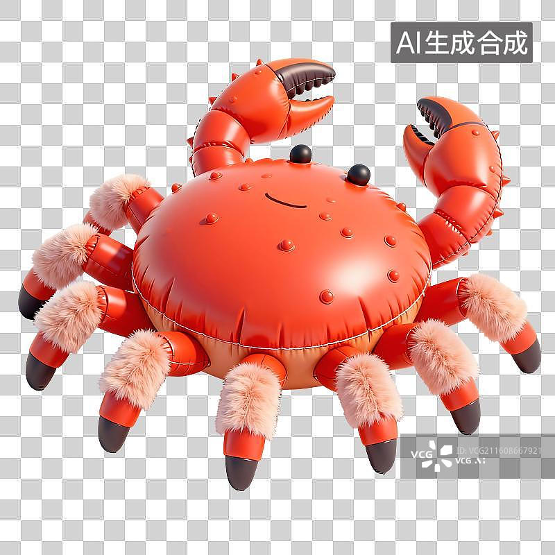 【AI数字艺术】充气大闸蟹插画图片素材
