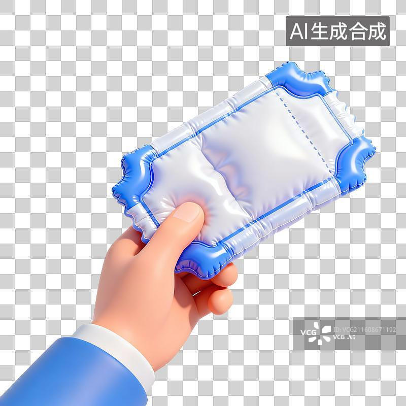 【AI数字艺术】手拿着票据插画图片素材