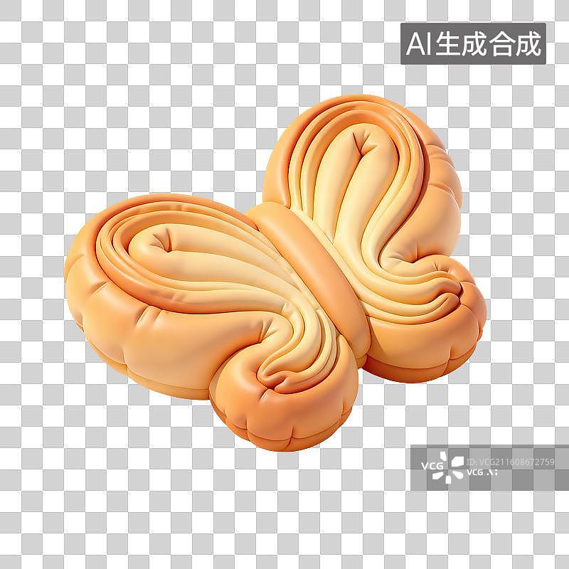 【AI数字艺术】蝴蝶酥美食插画图片素材