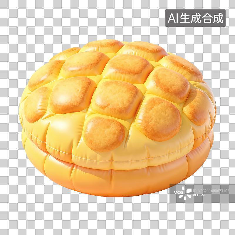 【AI数字艺术】菠萝包食物插画图片素材