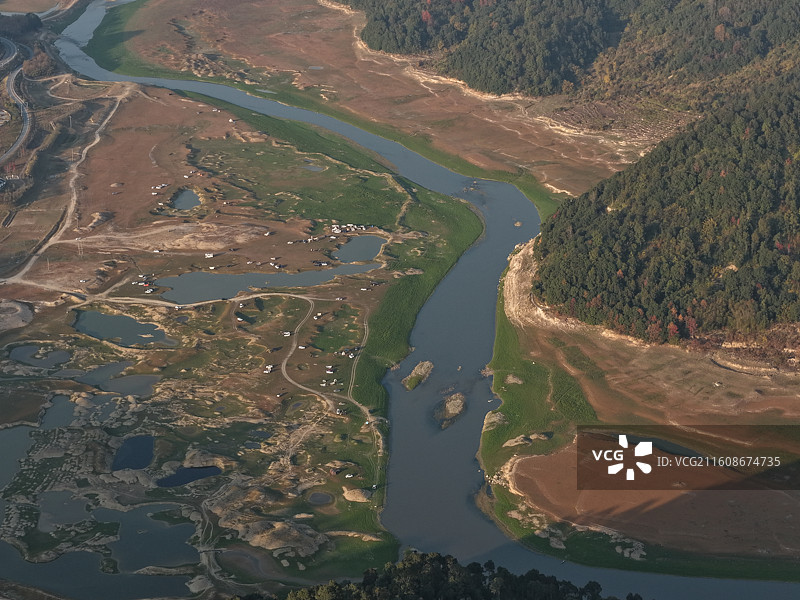 宁德古田l利洋村翠屏湖航拍视角图片素材