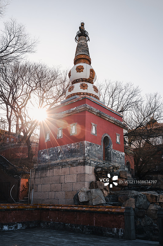 冬日里的古建筑图片素材