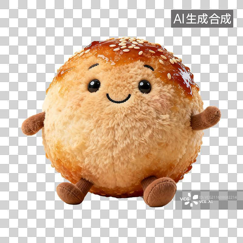 【AI数字艺术】可爱毛绒玩偶风格美食元素建模图片素材