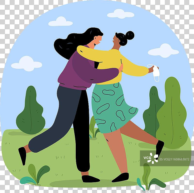 人们在自我隔离后重聚图片素材