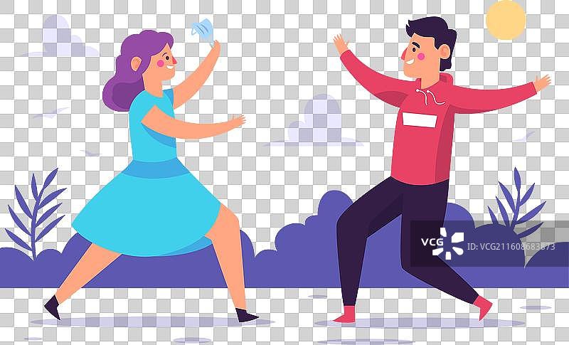 隔离后重逢的人们图片素材