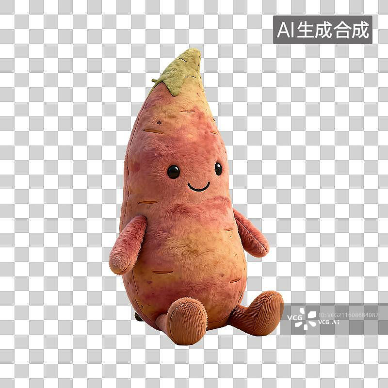 【AI数字艺术】可爱毛绒玩偶风格美食元素建模图片素材