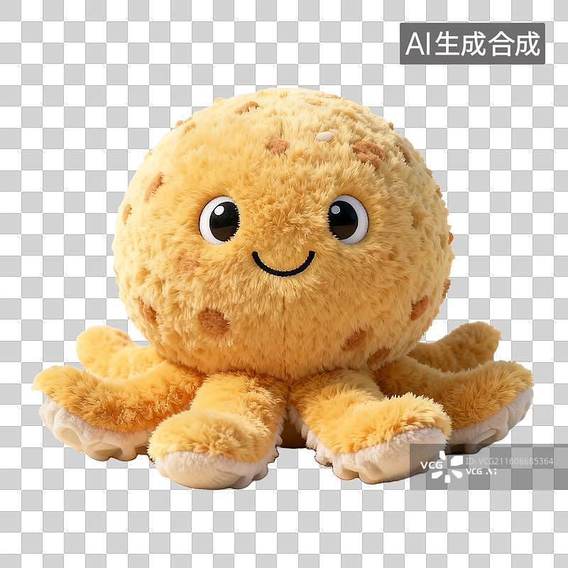 【AI数字艺术】可爱毛绒玩偶风格美食元素建模图片素材