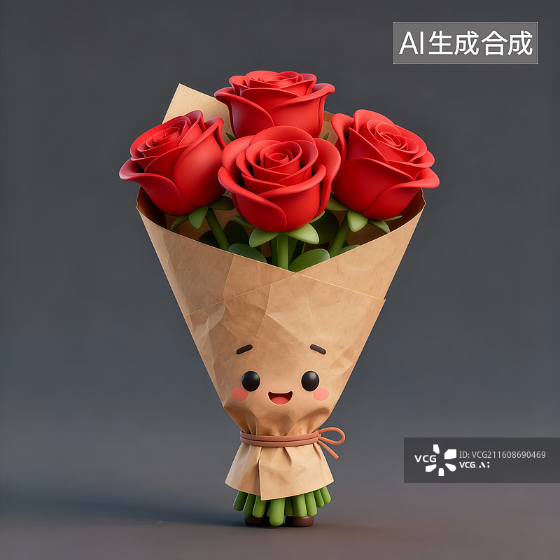 【AI数字艺术】一束玫瑰花图片素材