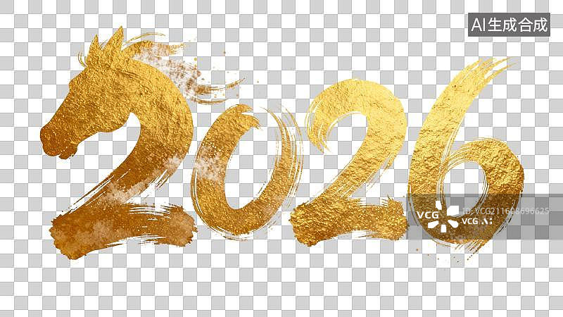 【AI数字艺术】马年2026艺术字，马年金属艺术字，马年2026艺术字图片素材
