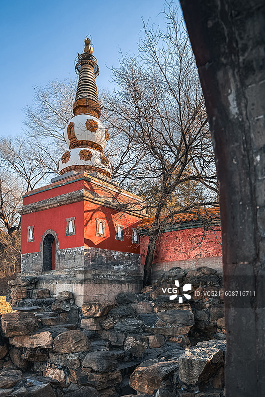 冬日里的古建筑图片素材