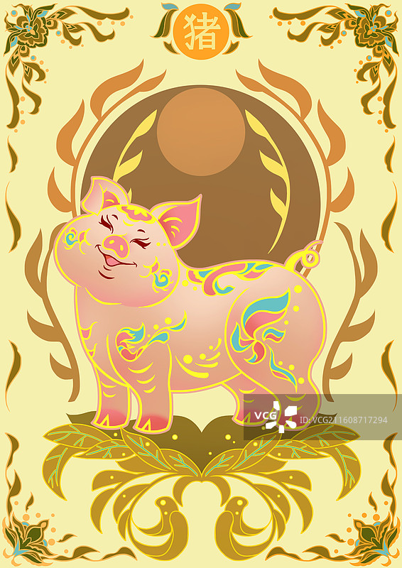 猪年插图图片素材