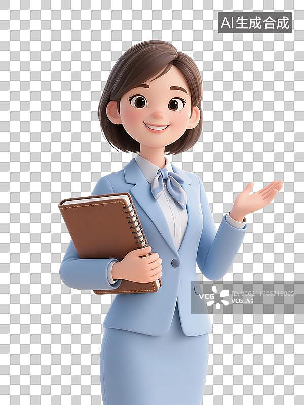 【AI数字艺术】3D渲染卡通人物，老师，教师，工作，职业，劳动节，免抠元素图片素材