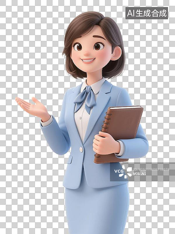 【AI数字艺术】3D渲染卡通人物，老师，教师，工作，职业，劳动节，免抠元素图片素材