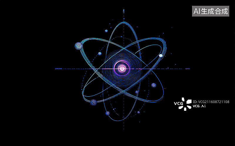 【AI数字艺术】原子结构示意图图片素材