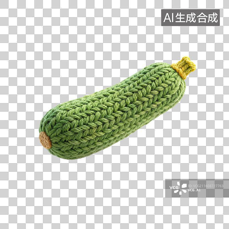 【AI数字艺术】手工钩织绿色西葫芦玩具图片素材