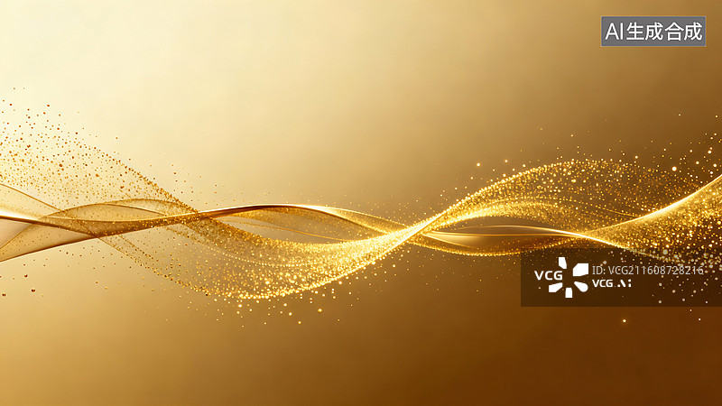 【AI数字艺术】金色波光科技流动背景图片素材