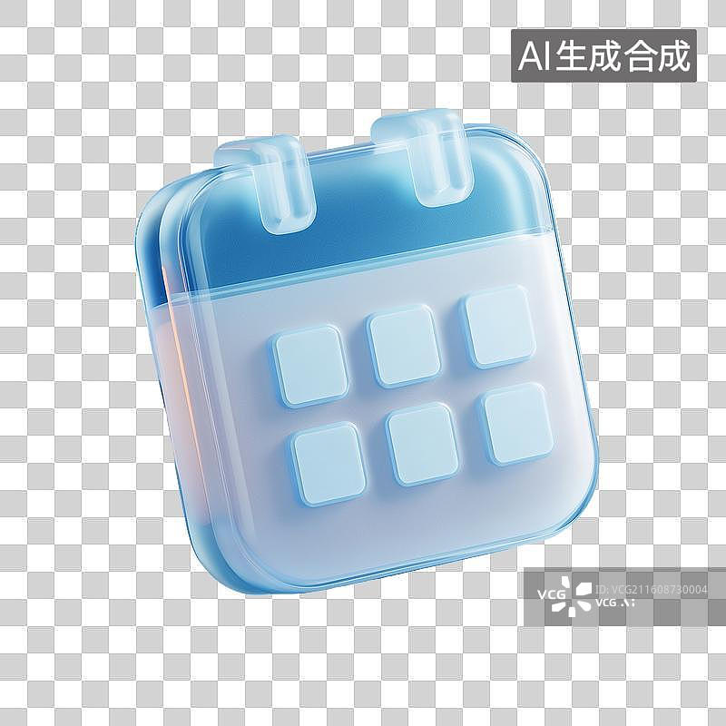 【AI数字艺术】透明日历图标图片素材