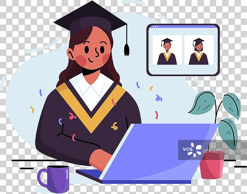 虚拟大学毕业典礼图片素材