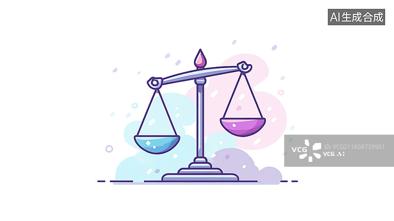 【AI数字艺术】天平平衡插画图片素材