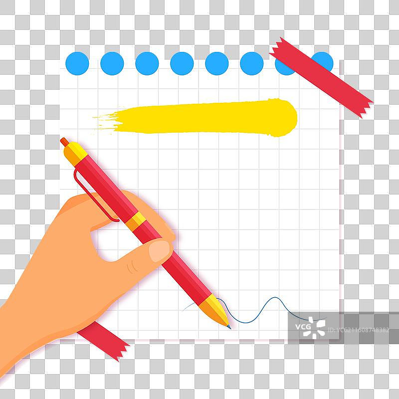 左撇子日，手与笔图片素材