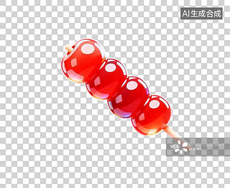 【AI数字艺术】传统小吃一串冰糖葫芦甜食特产图片素材