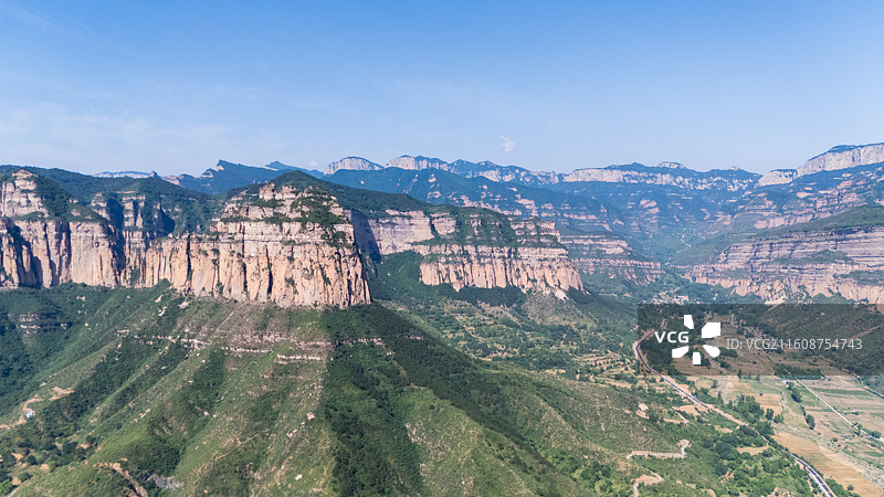 山西省长治中太行洗耳河黄崖洞景区航拍图片素材