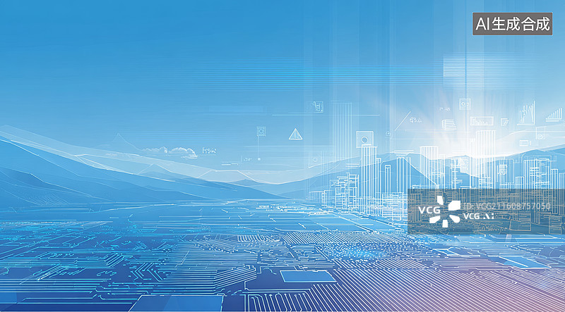 【AI数字艺术】科技城市与自然景观融合图片素材