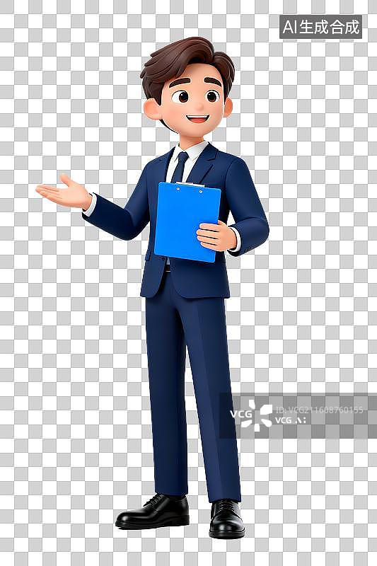 【AI数字艺术】3D男性商务人士图片素材