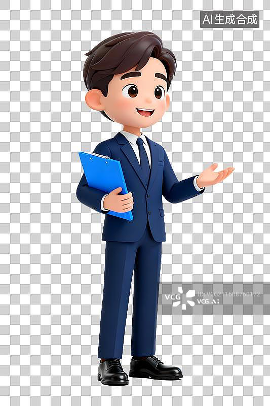 【AI数字艺术】3D男性商务人士图片素材