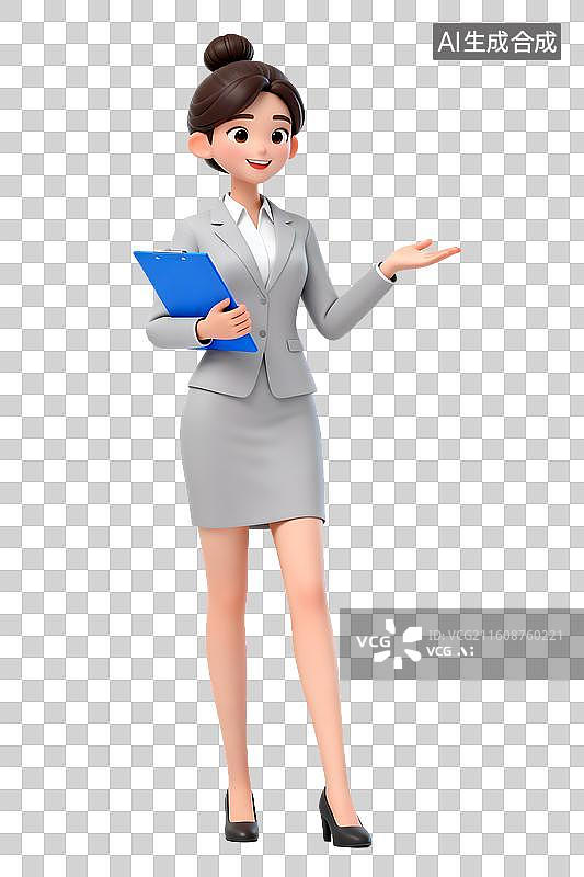 【AI数字艺术】透明通道免扣 公司前台 商务女性图片素材