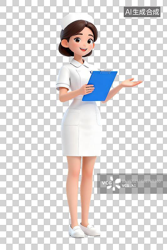 【AI数字艺术】透明通道免扣 女护士图片素材