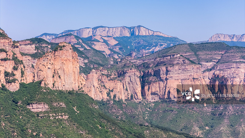 山西省长治中太行洗耳河黄崖洞景区航拍图片素材
