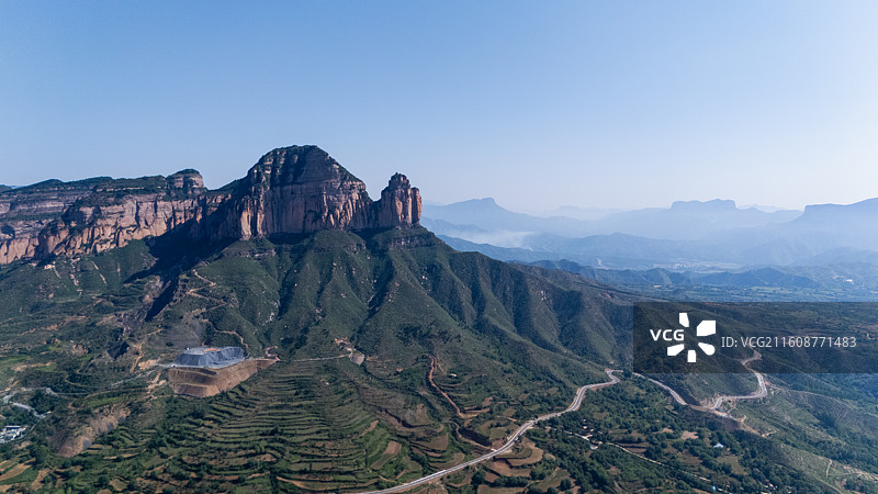 山西省长治中太行洗耳河黄崖洞景区航拍图片素材