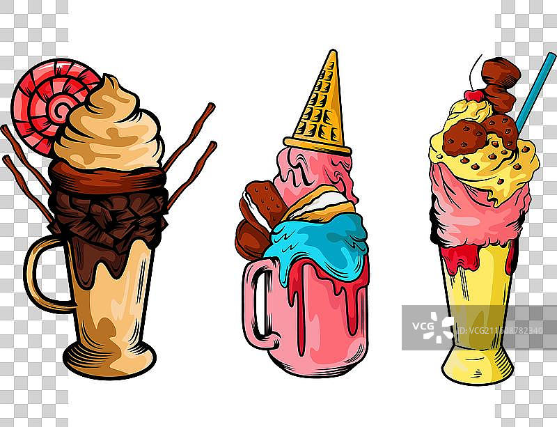 手绘怪物组合集图片素材