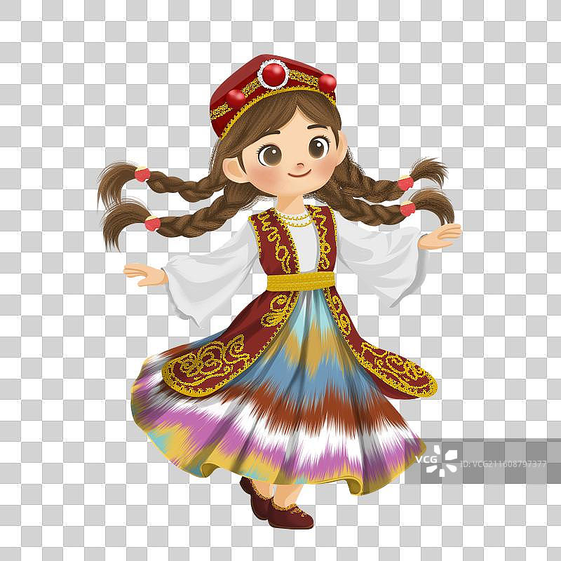 中国56个民族图鉴维吾尔族图片素材