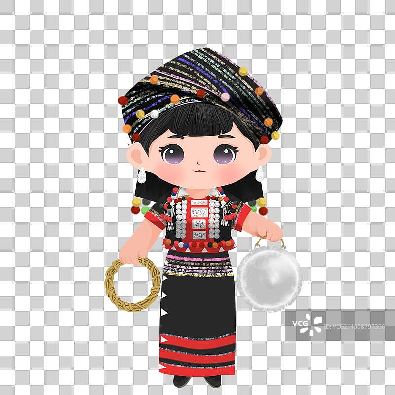 中国56个民族图鉴德昂族图片素材