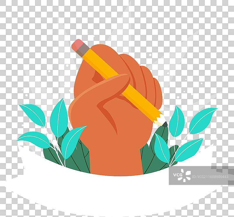 手绘左撇子日图片素材