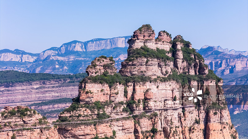 山西省长治中太行洗耳河黄崖洞景区航拍图片素材