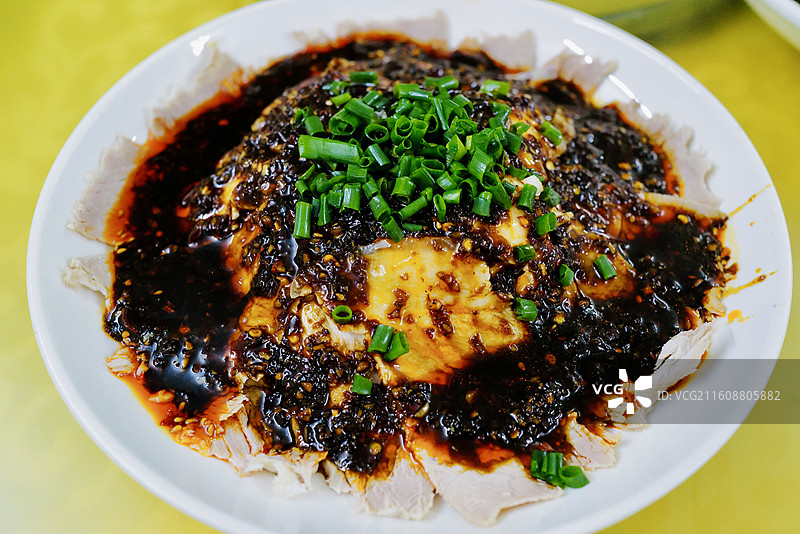 川菜美食蒜泥白肉、大刀白肉、李庄白肉图片素材