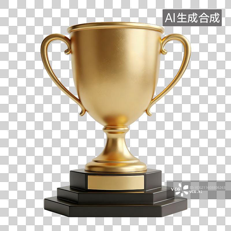 【AI数字艺术】金色奖杯免抠图形图片素材