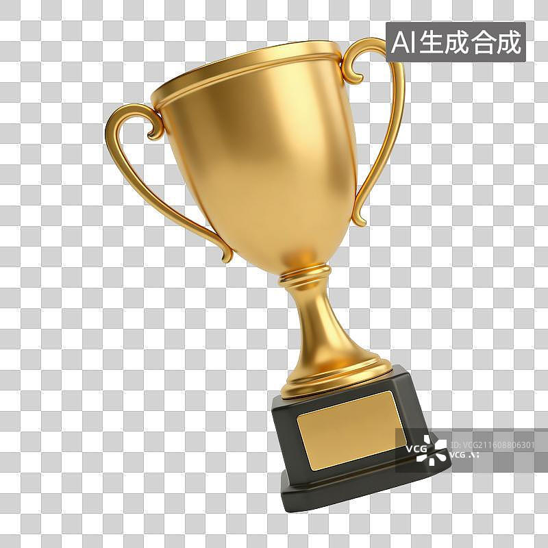 【AI数字艺术】金色奖杯免抠图形图片素材