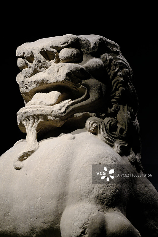 河北博物院帝陵唐代石狮。博物馆文物石家庄图片素材