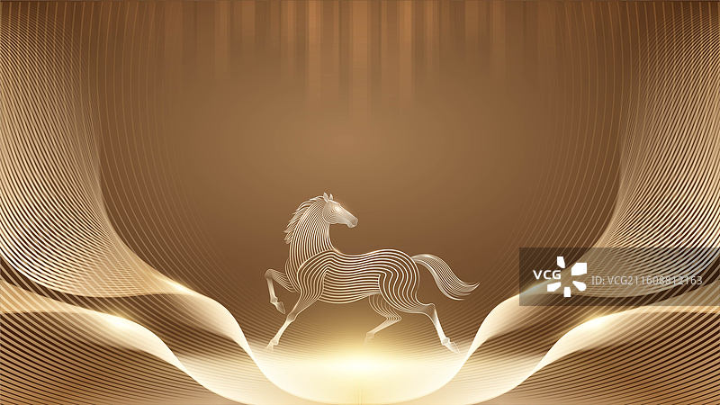 马年线条插画图片素材